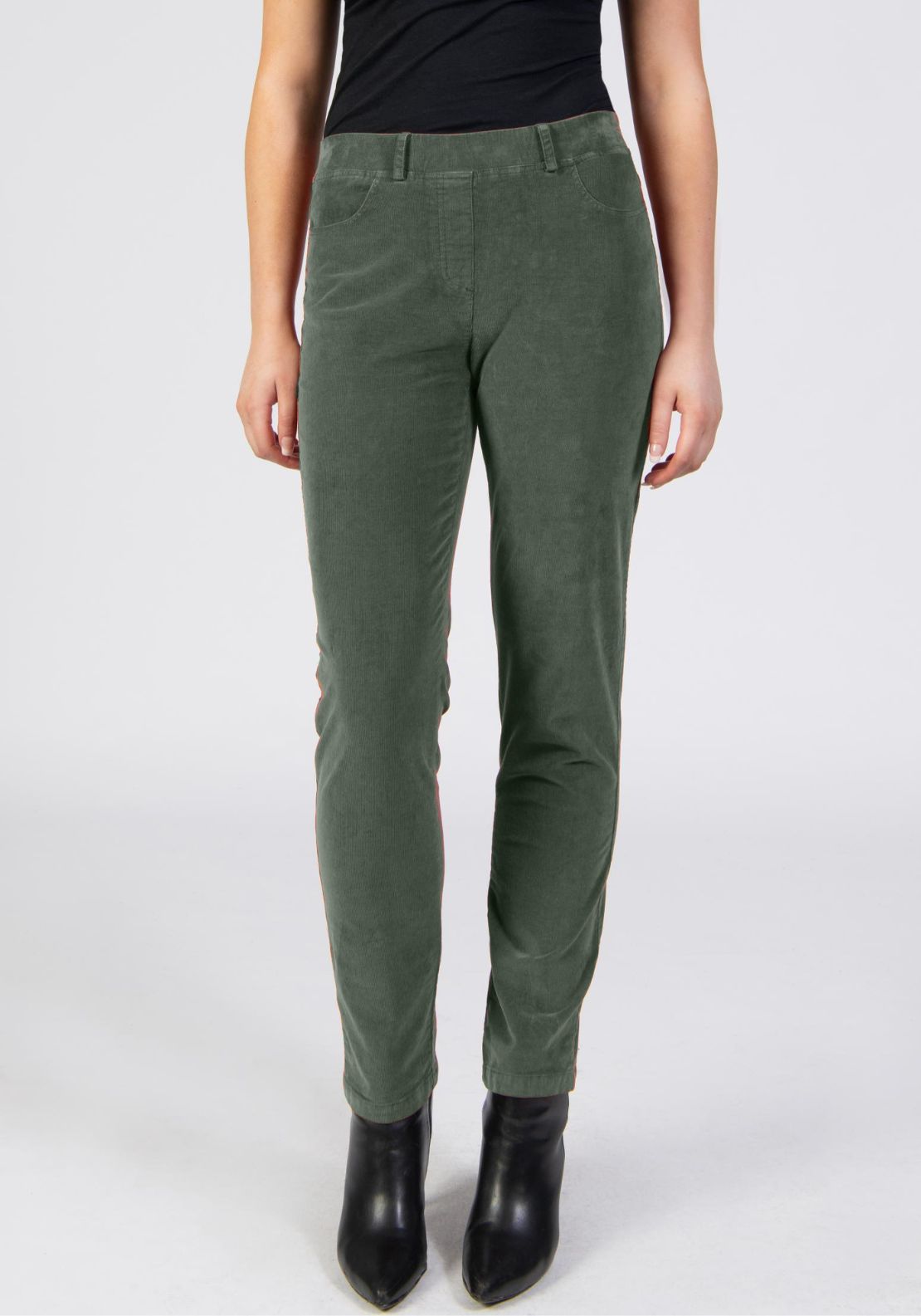 Tea Lane Corduroy Trousers - Green 1 Shaws Department Stores