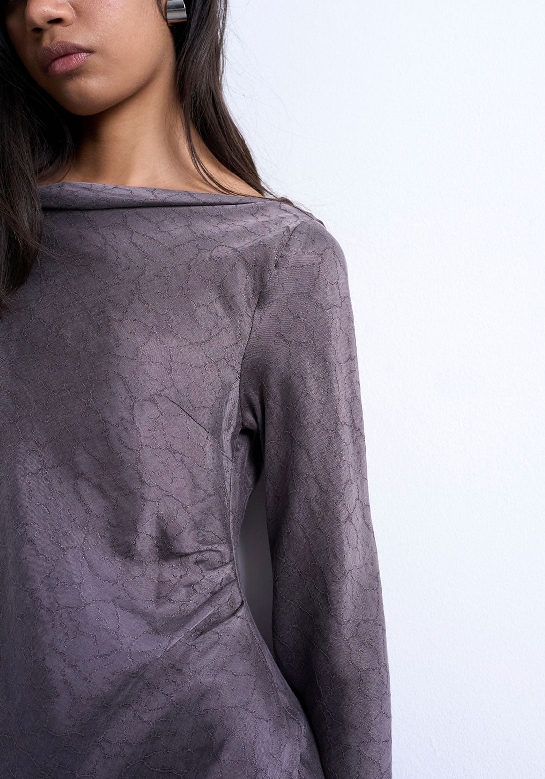 Sina Long Sleeve Mini Dress - Chocolate Brown