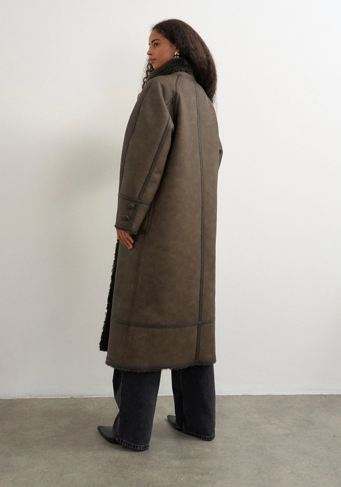 Sia Coated Coat - Chocolate Brown