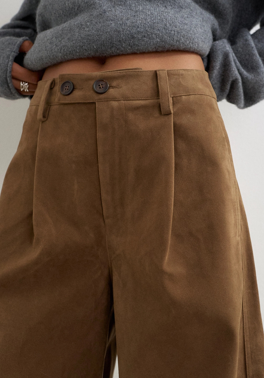 Simina Barrel Trousers - Chocolate Brown
