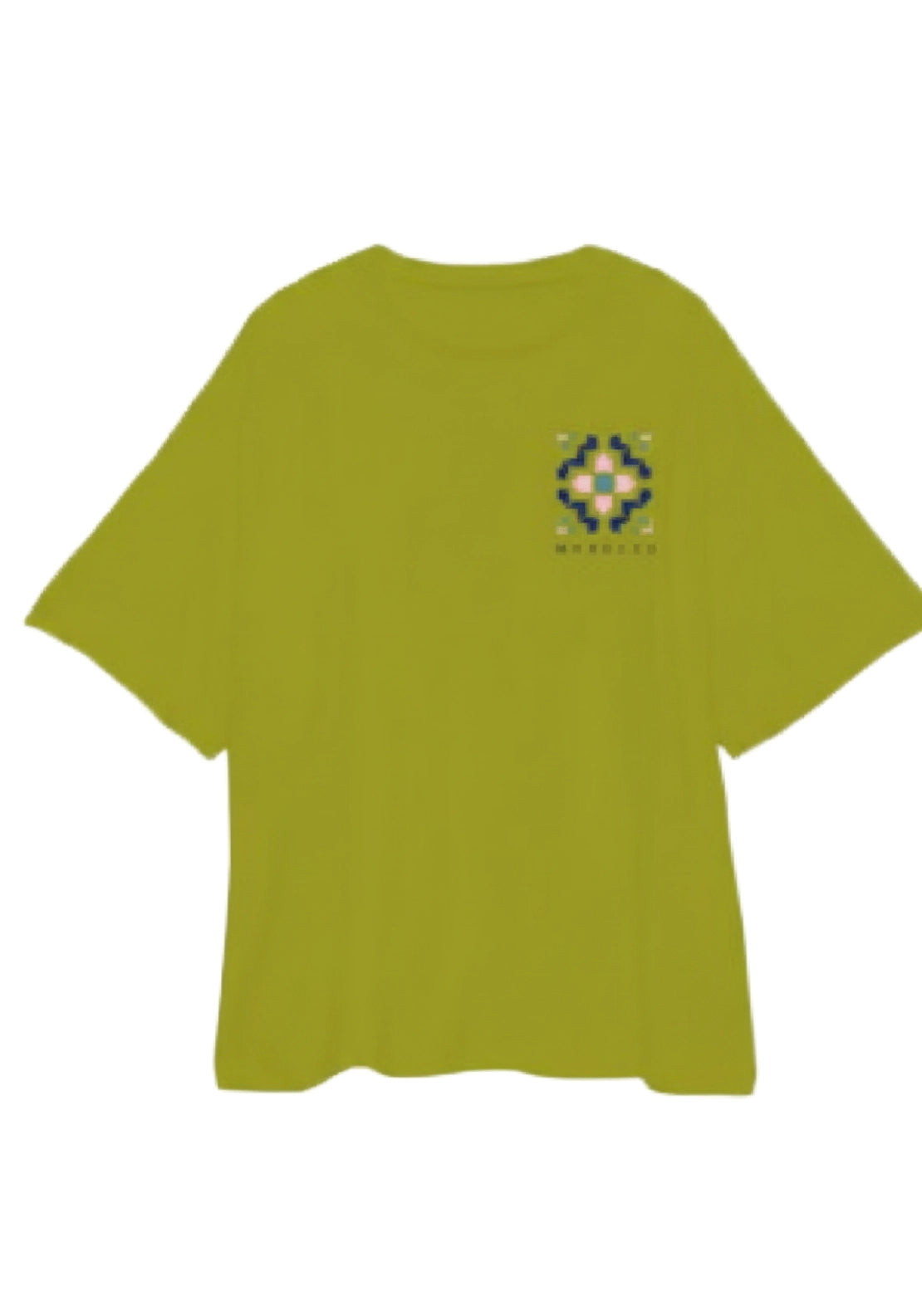 Premium Boxy Printed Short Sleeve Top - Citronelle/morocco Door