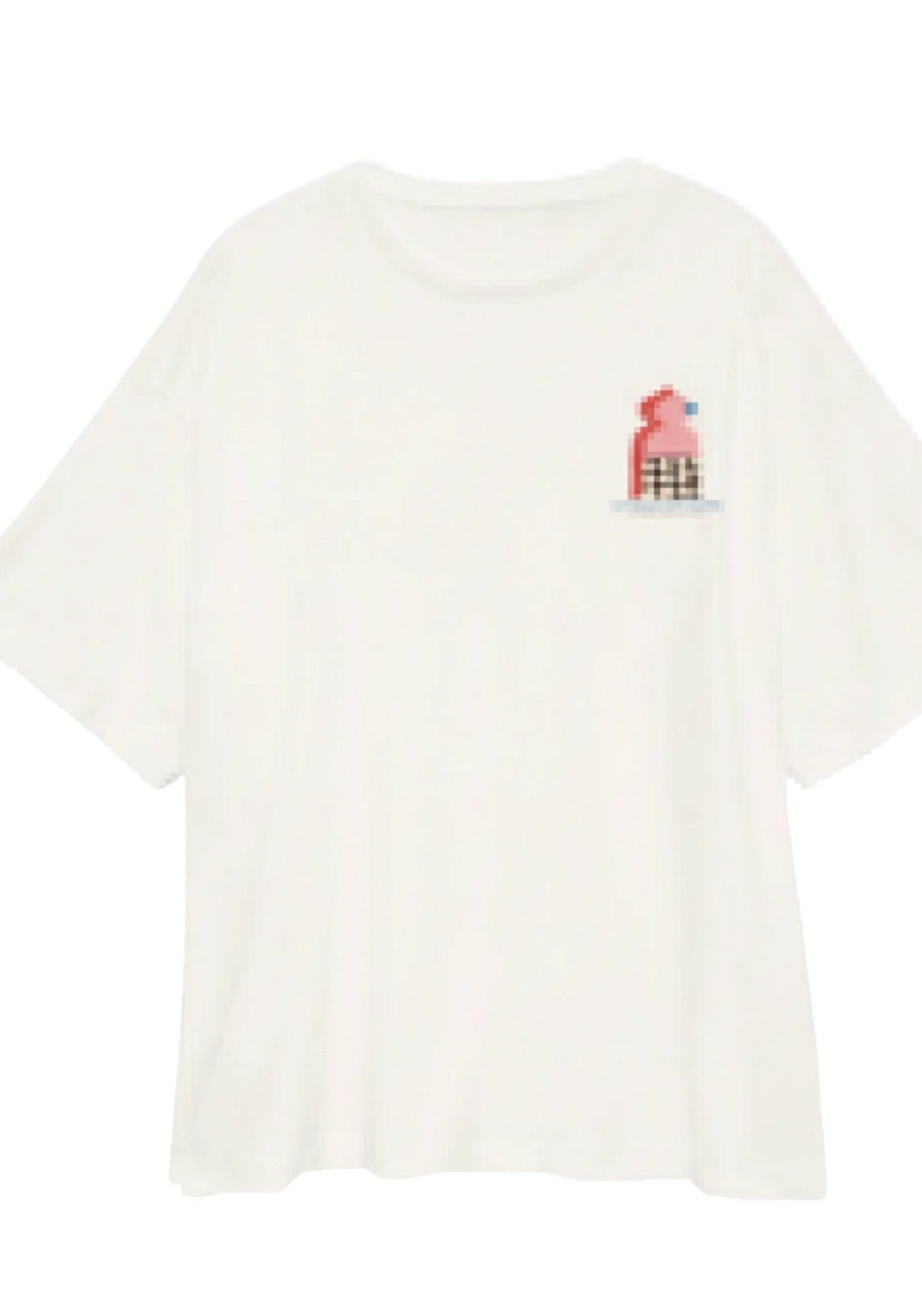 Premium Boxy Printed Short Sleeve Top - Bright White/maison Door