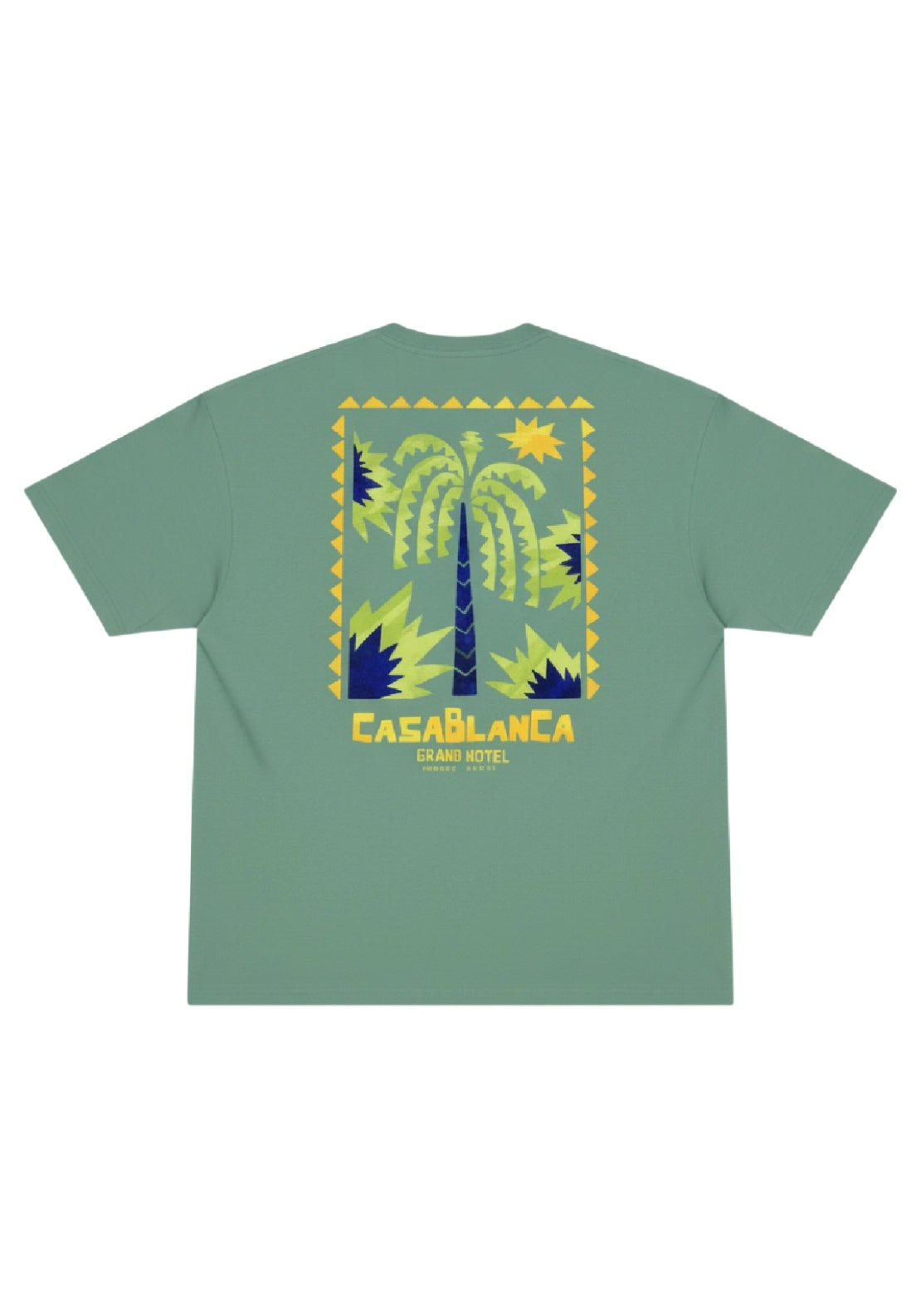 Premium Boxy Printed Short Sleeve Top - Creme De Menthe/casa Palm