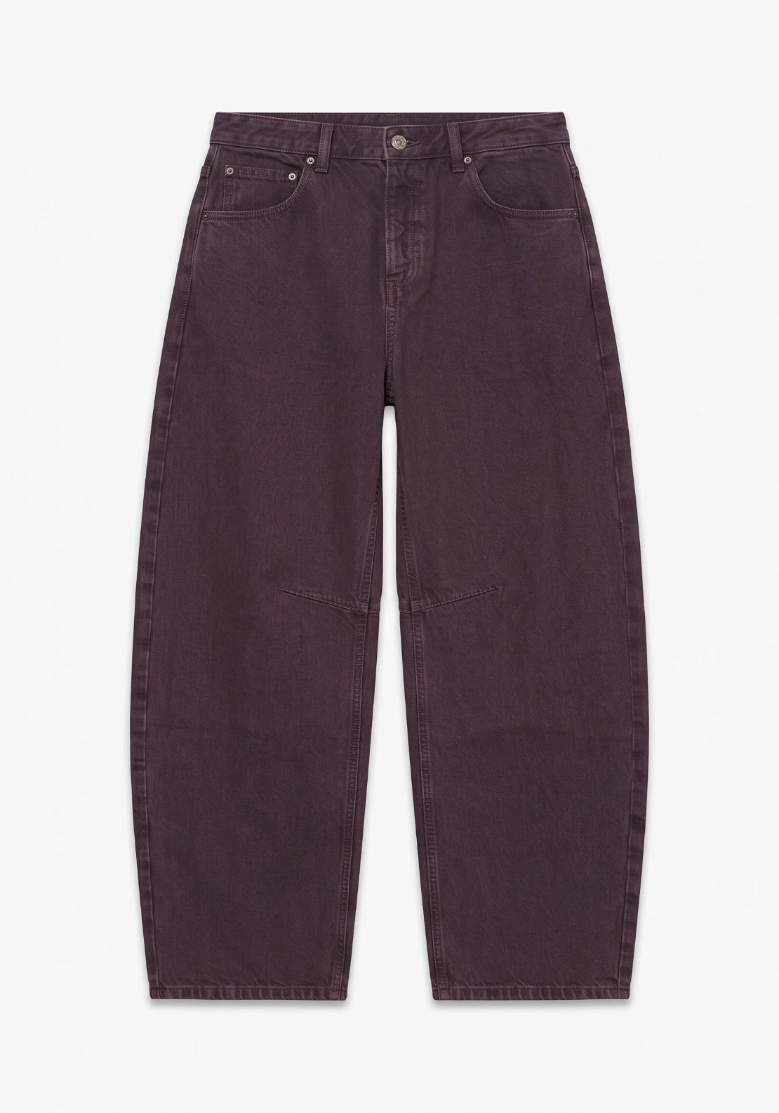 Betu Mid Rise Barrel Jeans - Dark Purple Denim