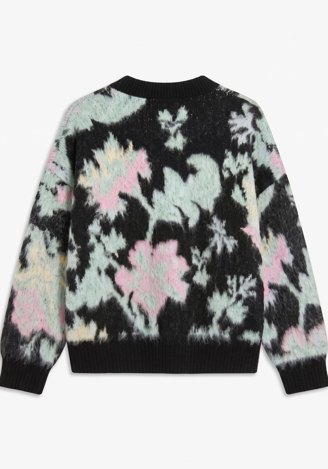 Deni Blurred Flower Jumper - Jet Black