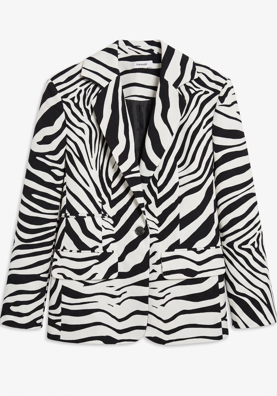 Ajin Occasion Zebra Print Blazer - White