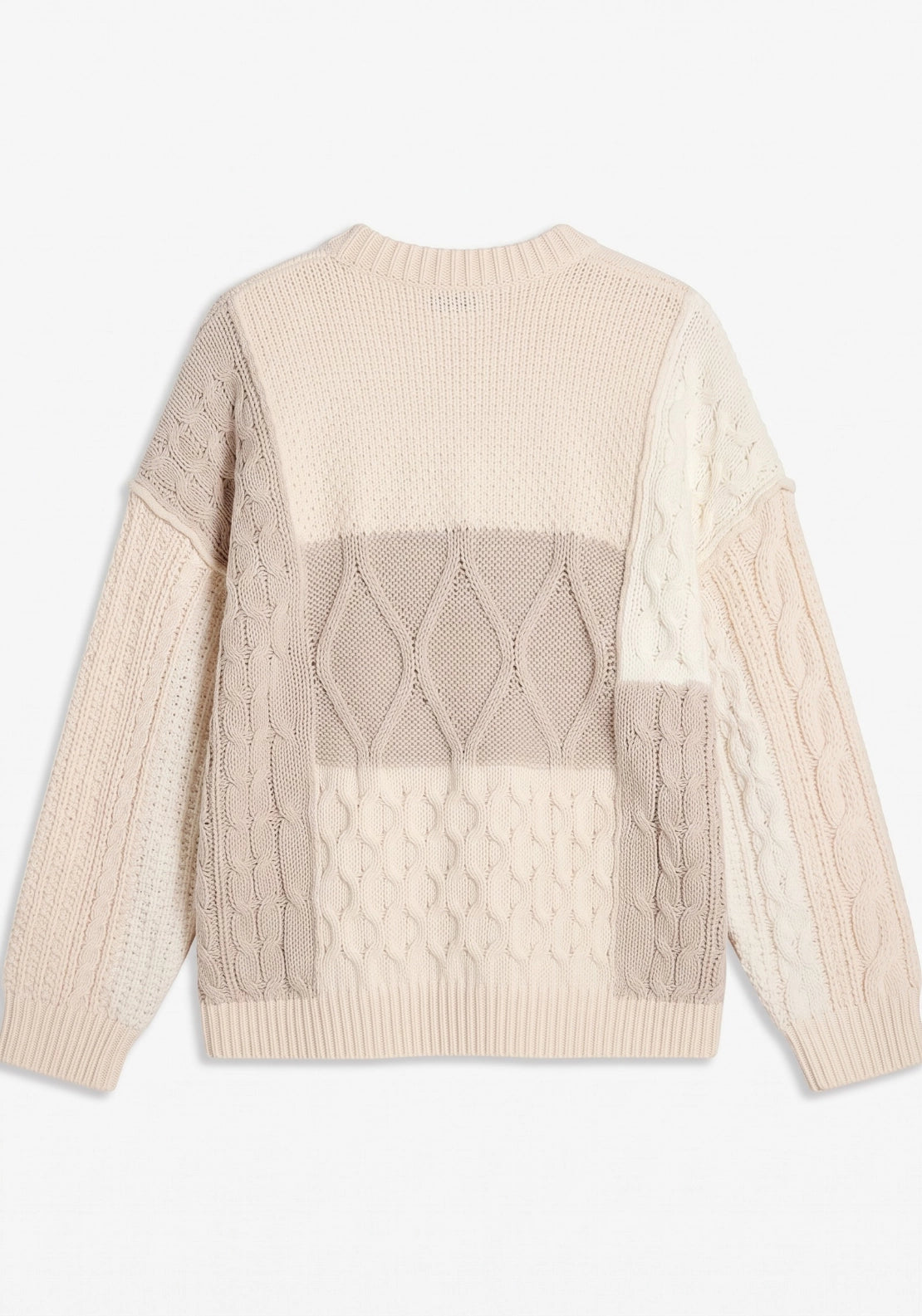 Doth Patchwork Cable Jumper - White