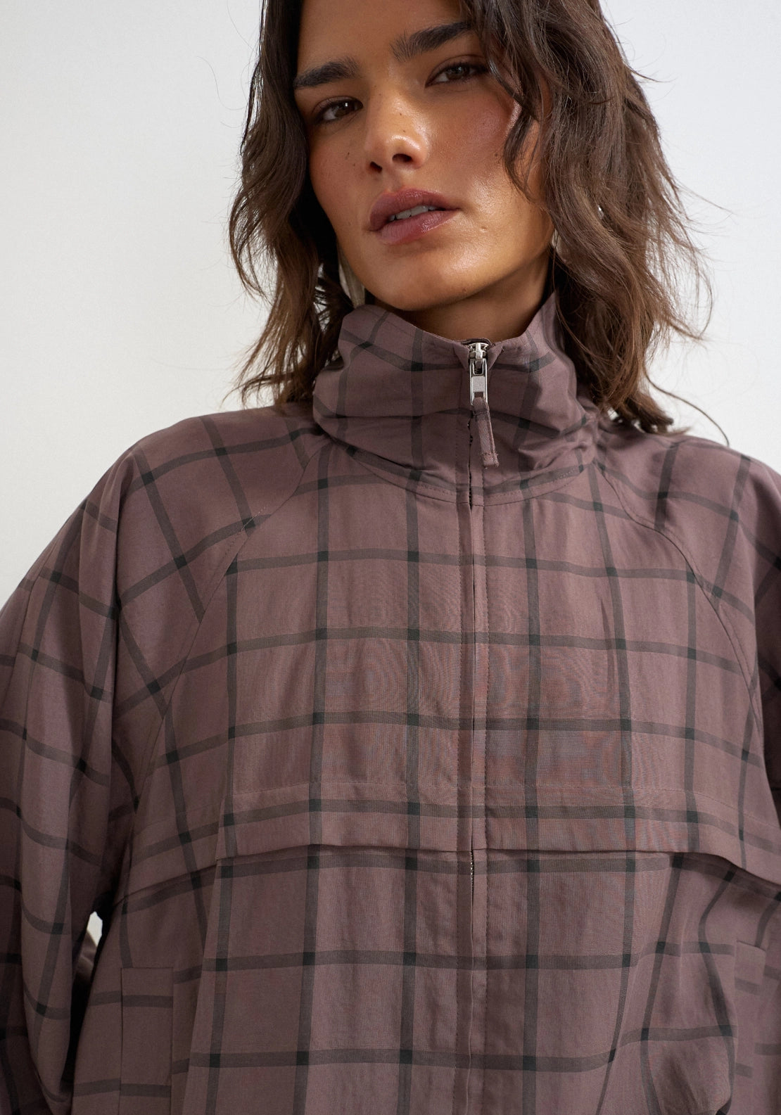 Bria Funnelneck Bomber Jacket - Clove