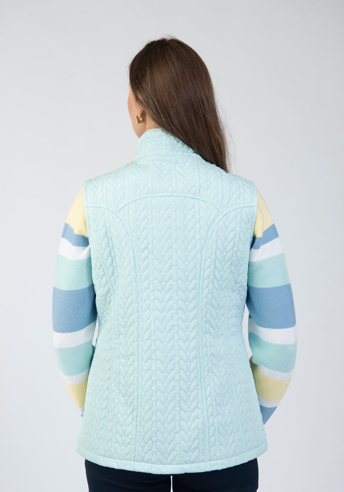 Tea Lane Quilted Waistcoat With Flap Pockets - Green 2 Shaws Department Stores