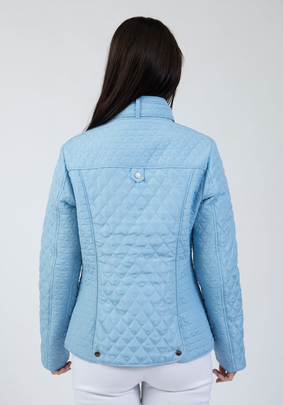 Tea Lane Diamond Quilted Lightweight Jacket - Blue 2 Shaws Department Stores