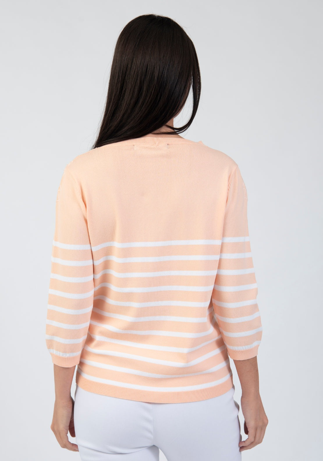 Tea Lane Embroidered Floral Neckline Knit Top - Orange 2 Shaws Department Stores