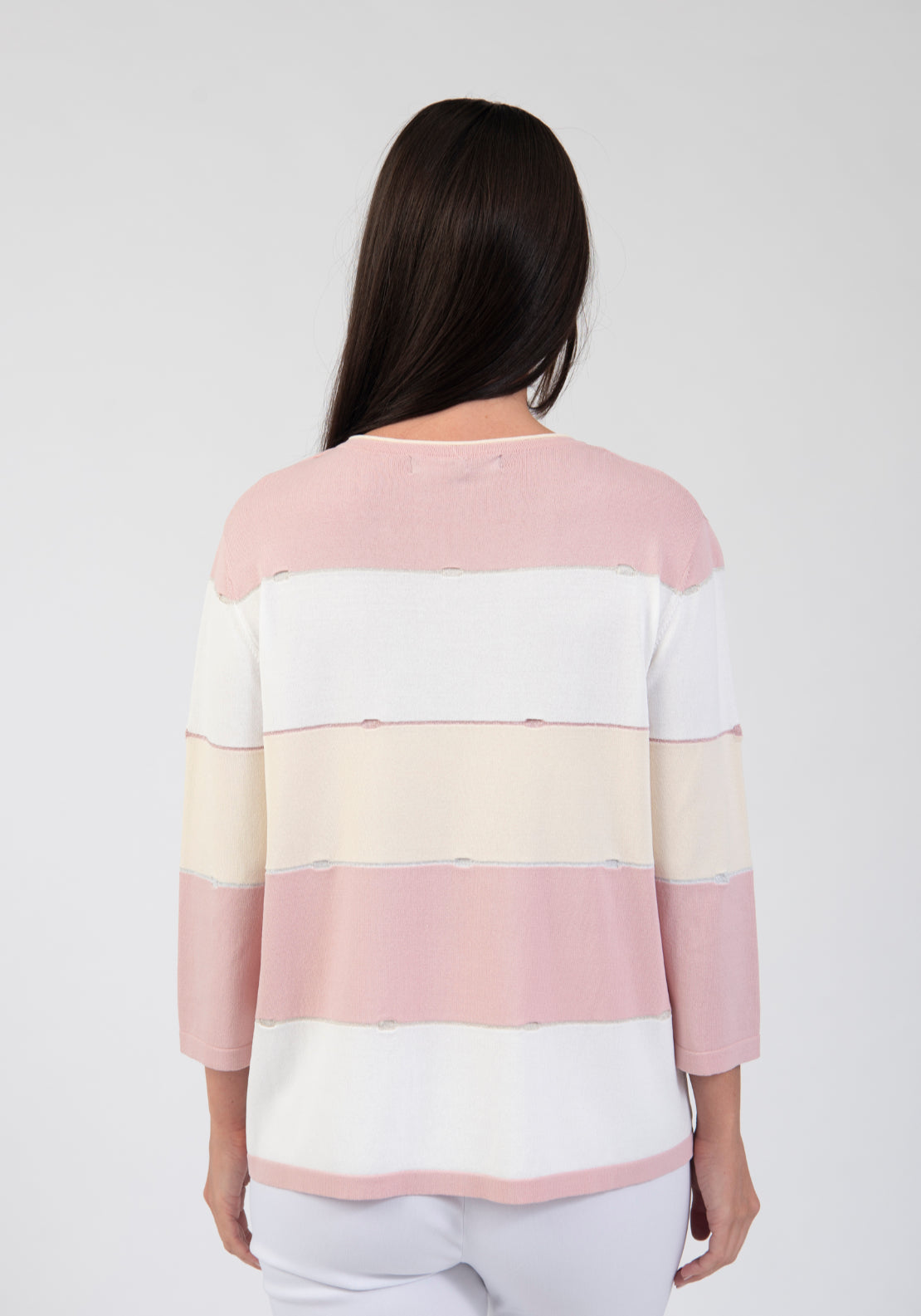 Tea Lane Wide Stripe Knit Sweater - Pink 2 Shaws Department Stores