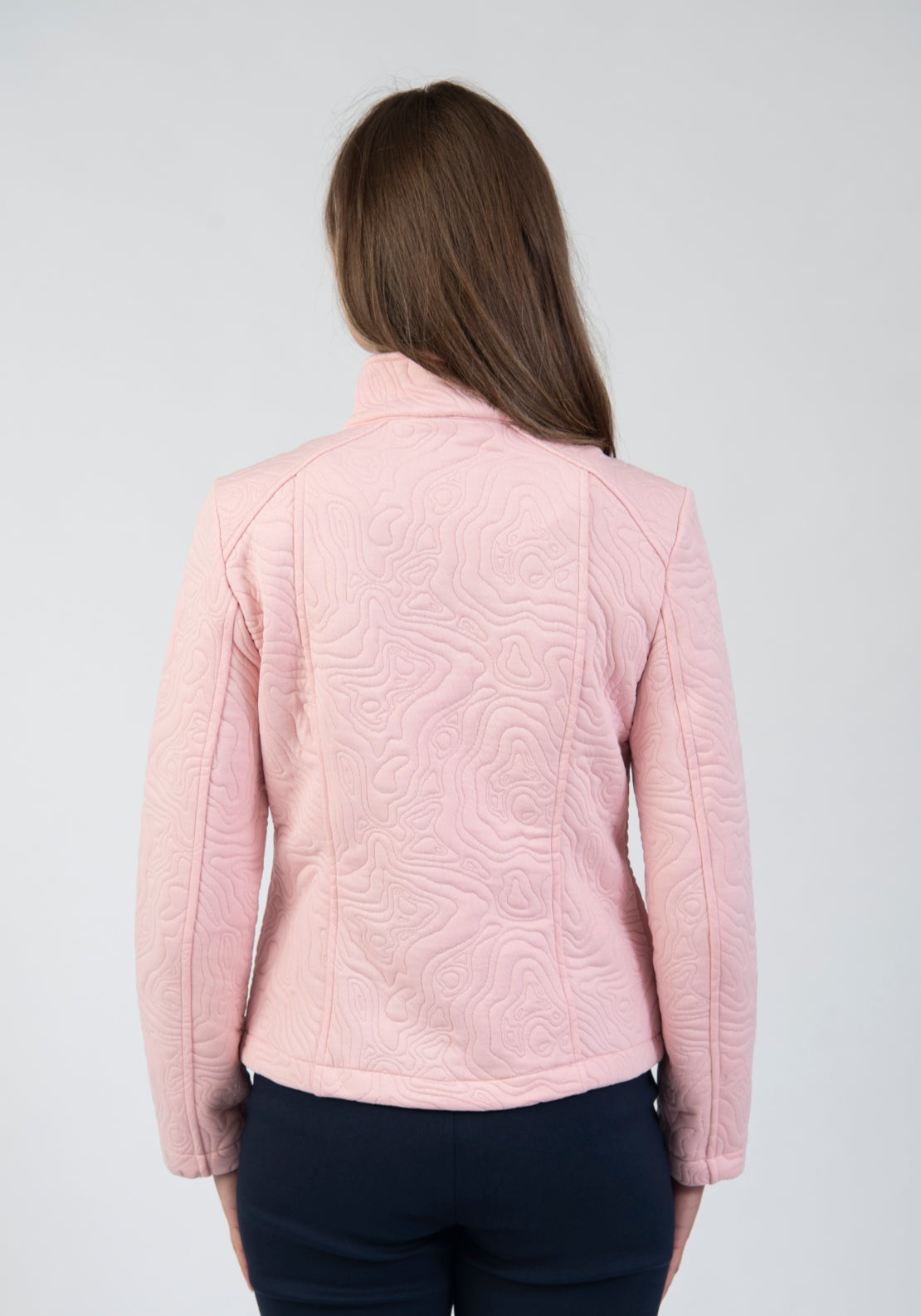 Tea Lane Textured Organic Line Jersey Jacket - Pink 2 Shaws Department Stores