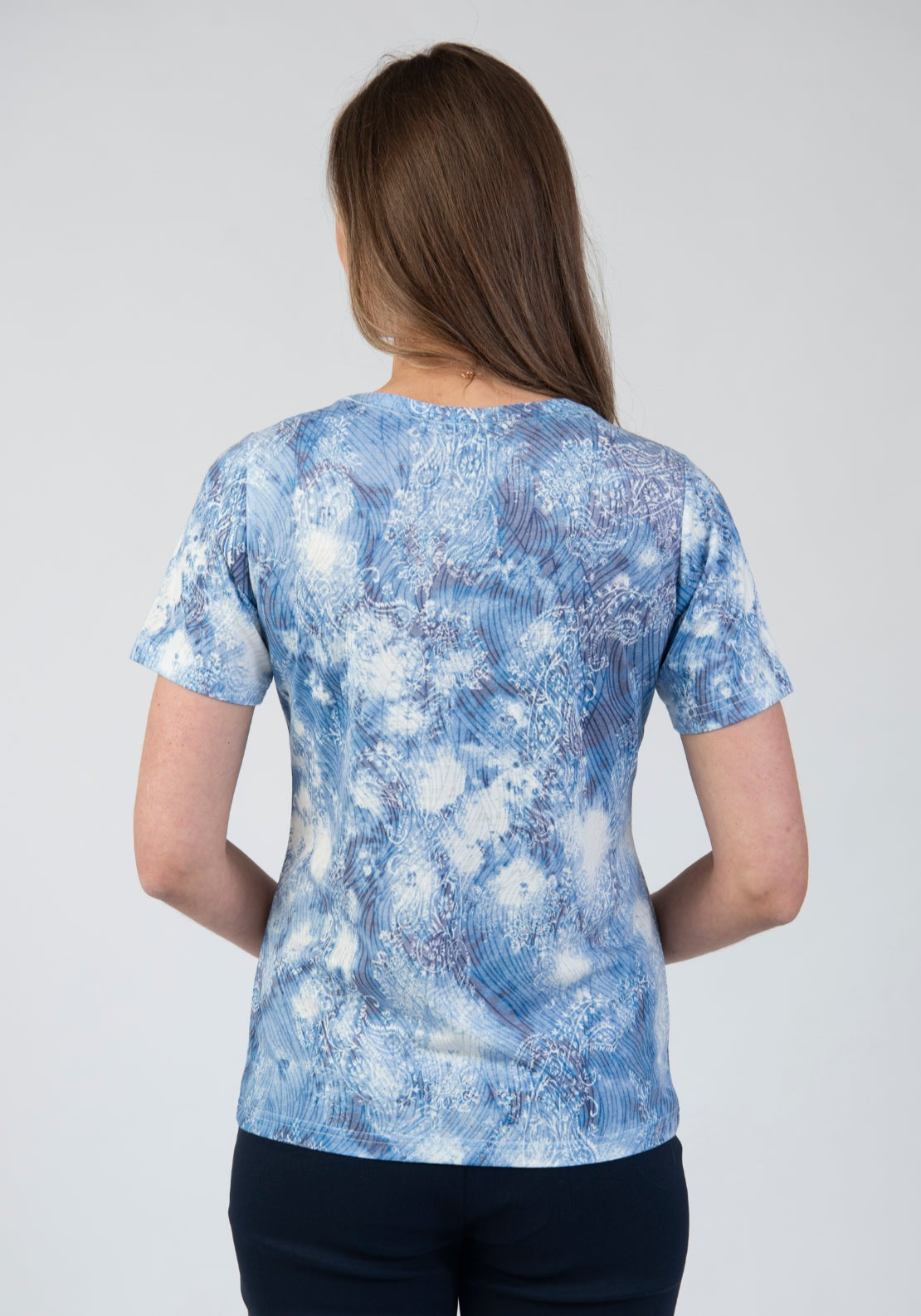Tea Lane Abstract Floral T Shirt - Blue 2 Shaws Department Stores