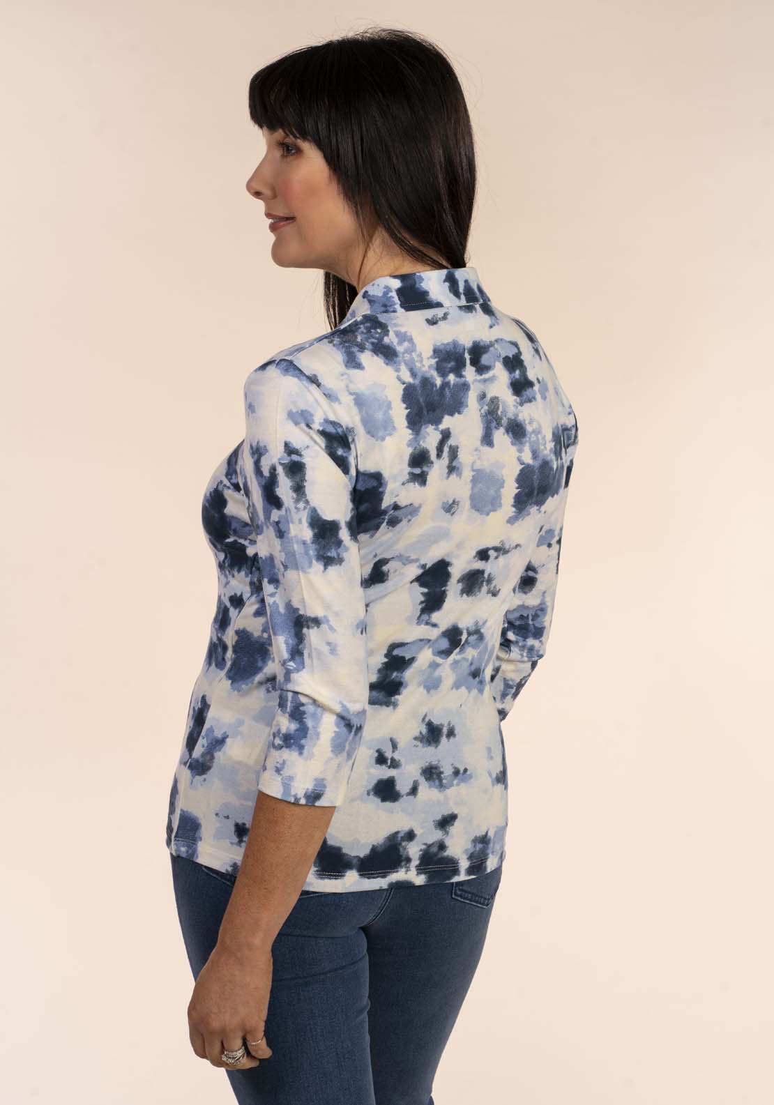 Tea Lane Tiedye Collar Top 2 Shaws Department Stores