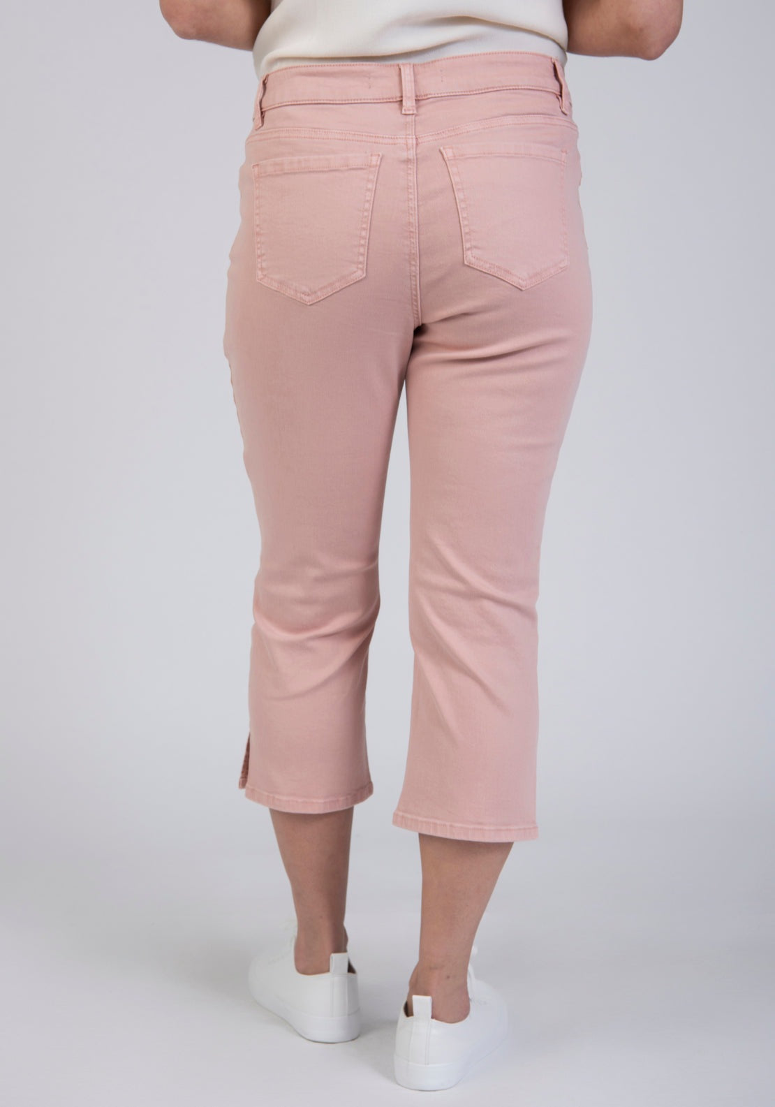 Tea Lane Cropped Jeans With Braided Pocket Trim - Pink 2 Shaws Department Stores