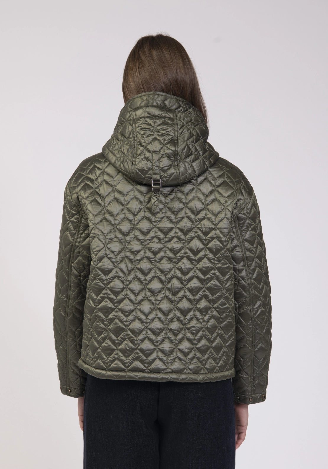 Quilted Hooded Jacket - Khaki