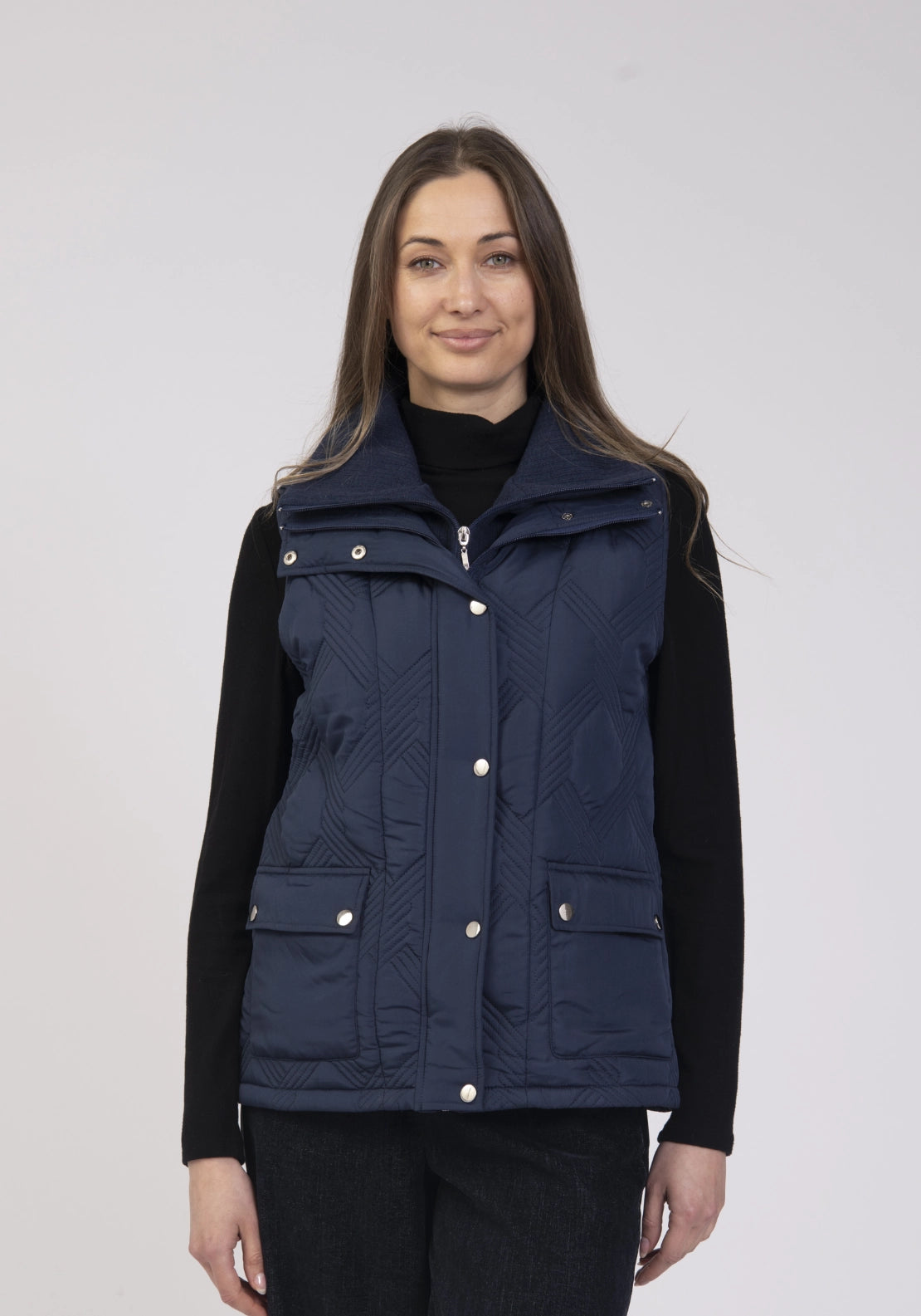 Funnel Neck Gilet - Navy