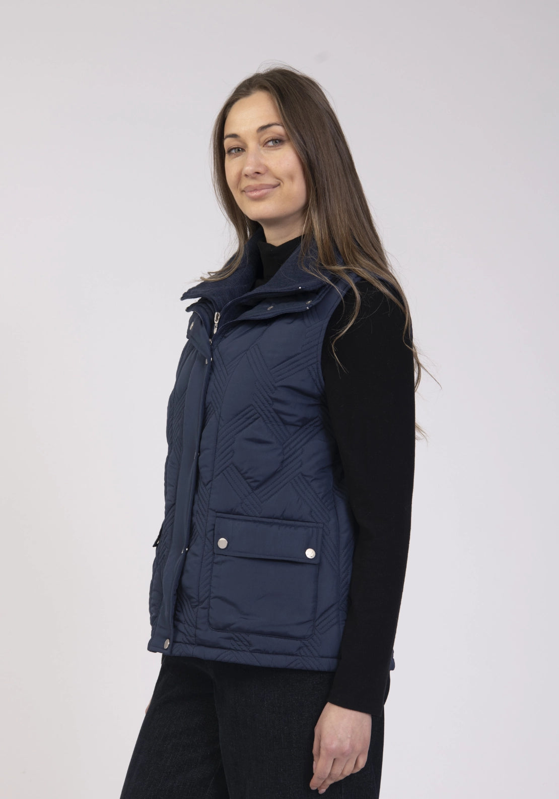 Funnel Neck Gilet - Navy