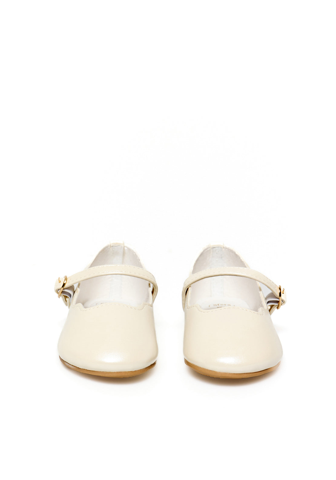 Sfera Scallop-edge pearly-finish ballet flats - White 2 Shaws Department Stores