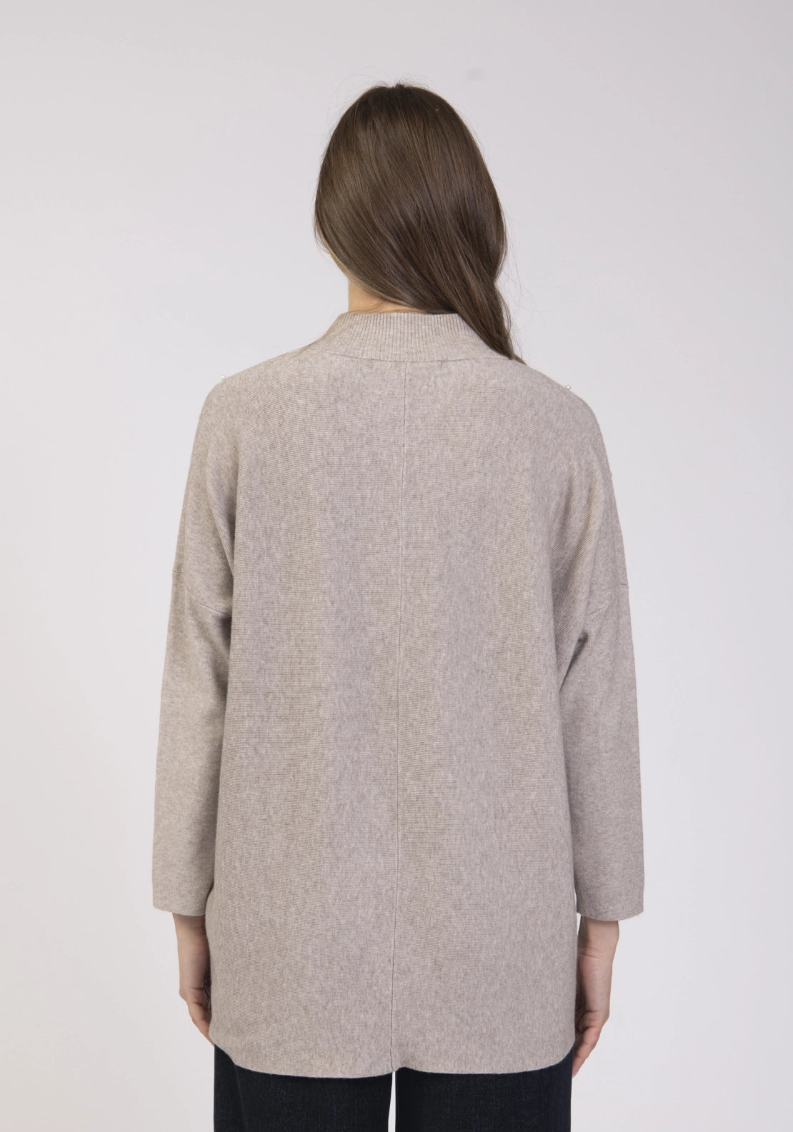 Sparkle Turtle Neck Sweater - Stone