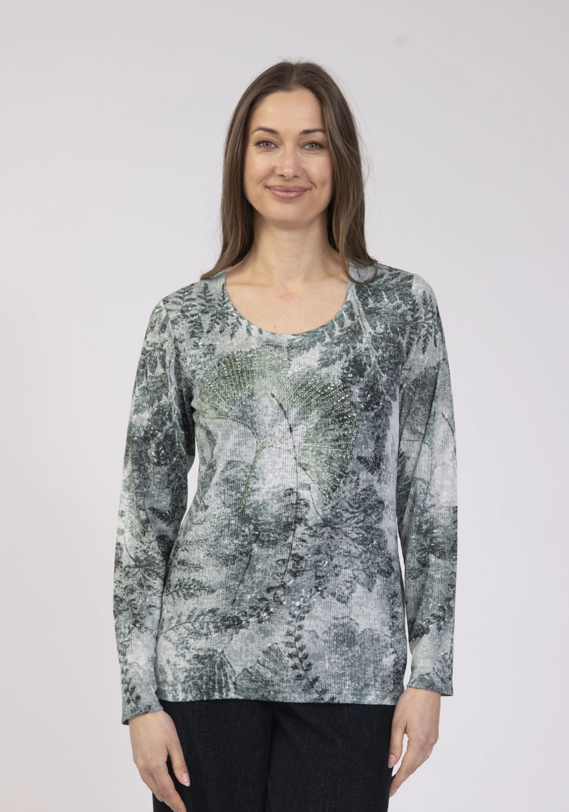 Printed Slub Top - Green