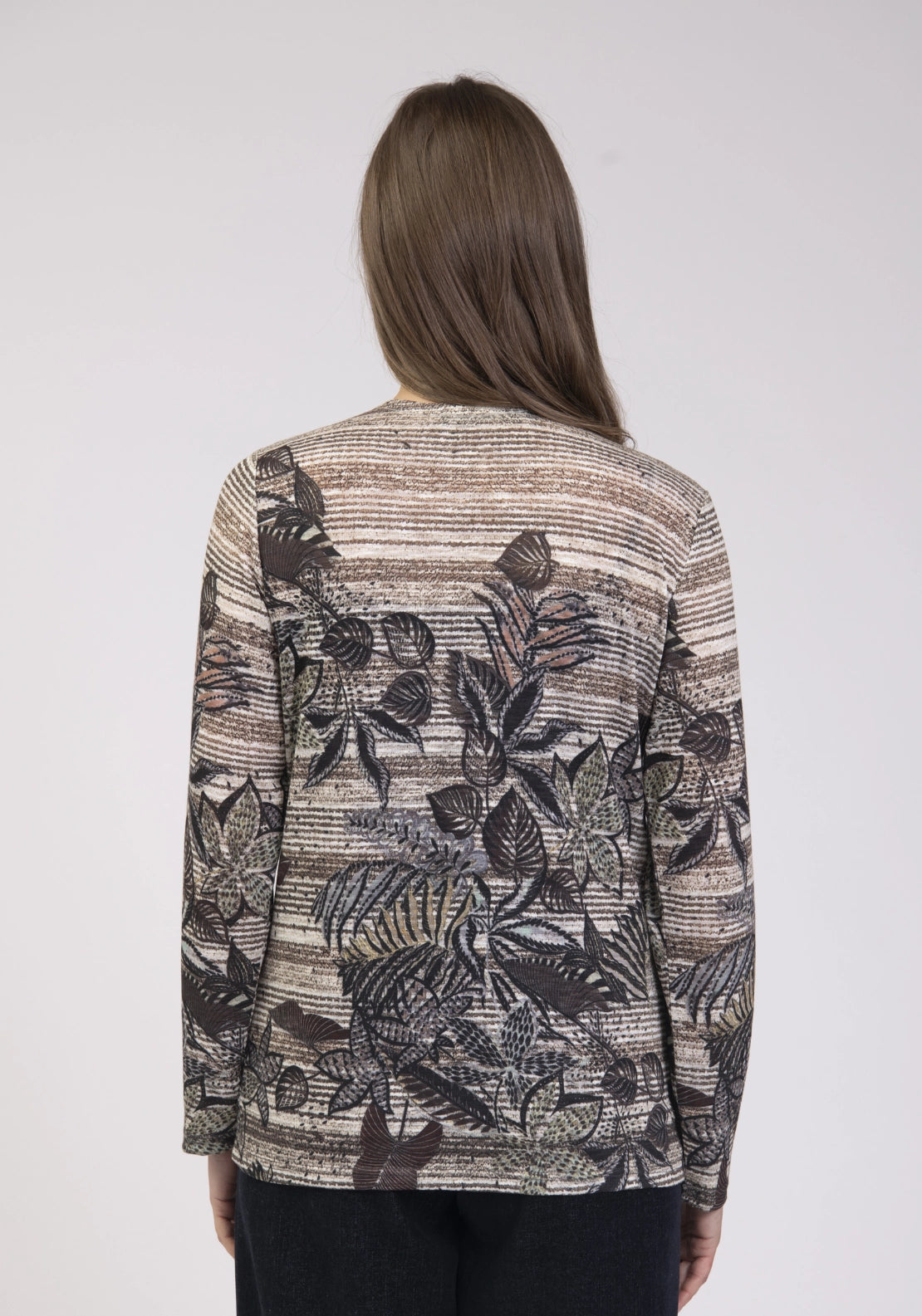 Printed Burnout Top - Khaki