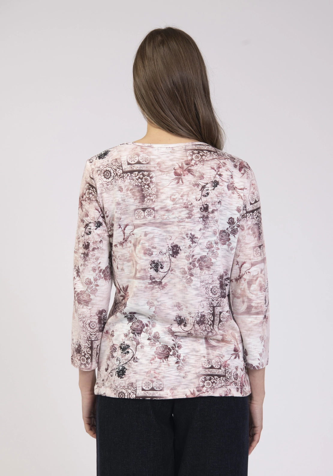 Notch Neck Blouse - Mauve