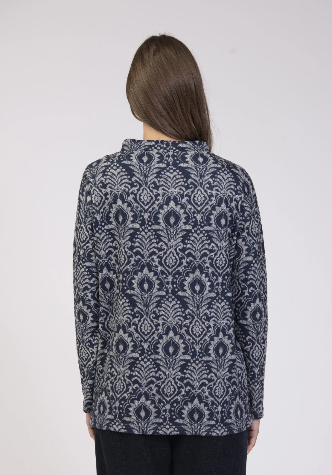 Drawstring Cowl Neck Top - Ink