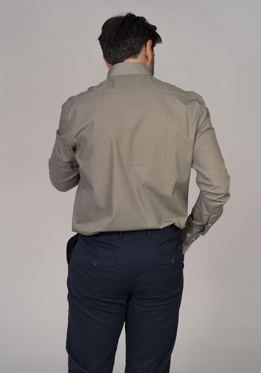 Yeats Long Sleeve Plain Shirt - Green 4 Shaws Department Stores