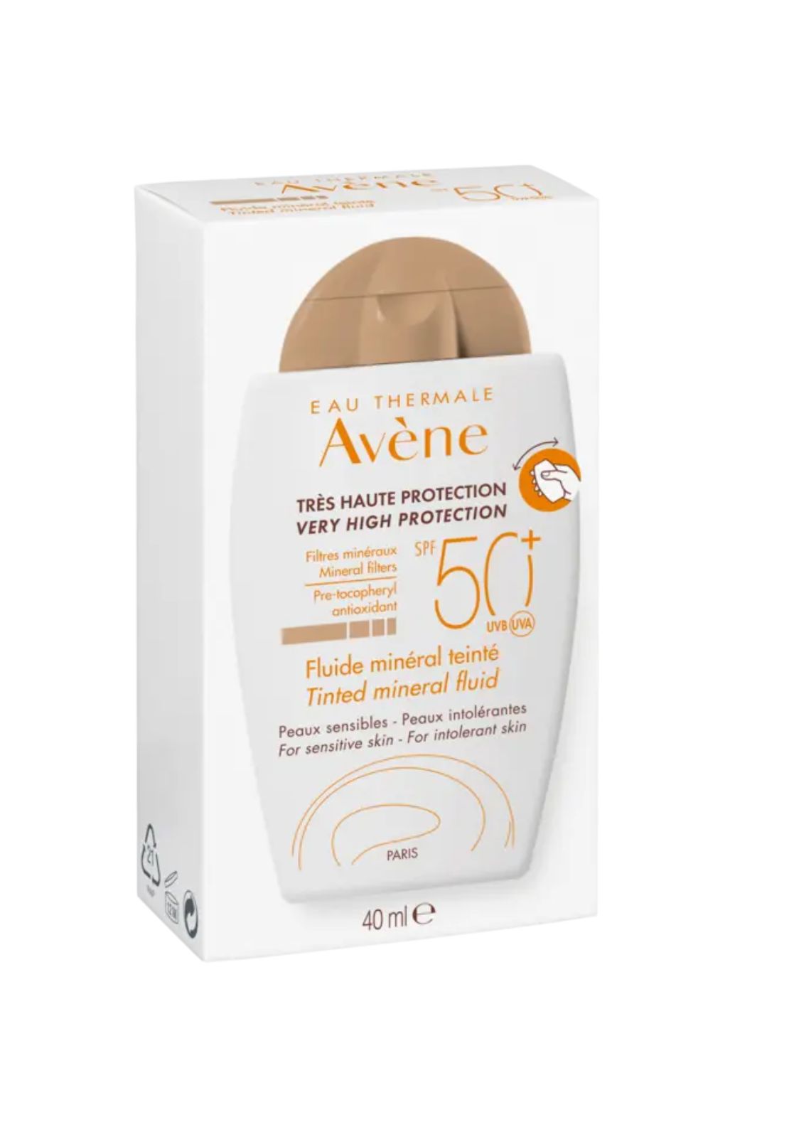Very high sun protection - Tinted mineral fluid SPF50+