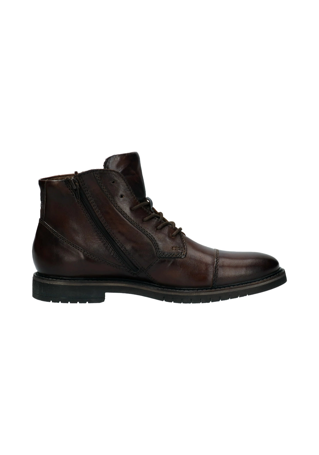 Caj Leather Lace Up Boots - Mid-brown