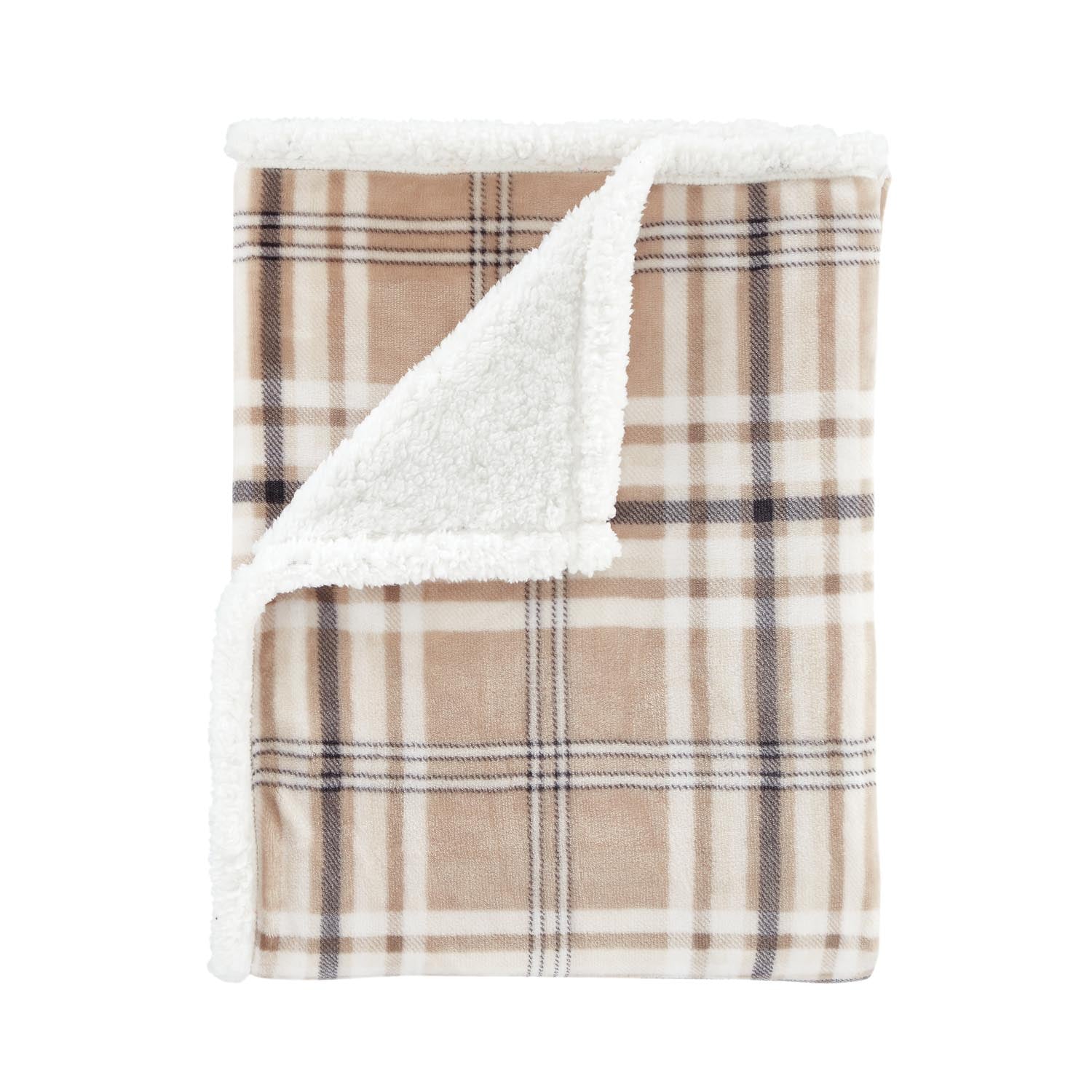 The Home Collection Soft and Cosy Check Throw - Natural 3 Shaws Department Stores