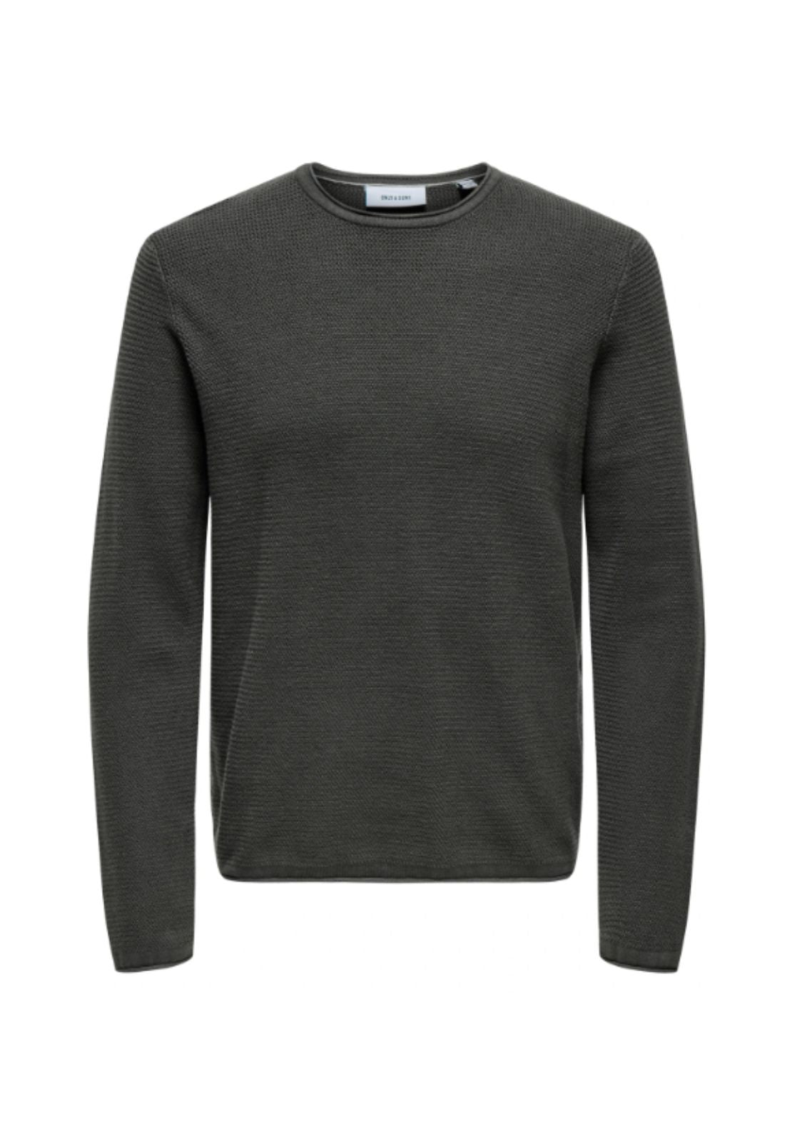 Only &amp; Sons Onseric Crew Neck Knit - Black Grey Pinstripe 4 Shaws Department Stores