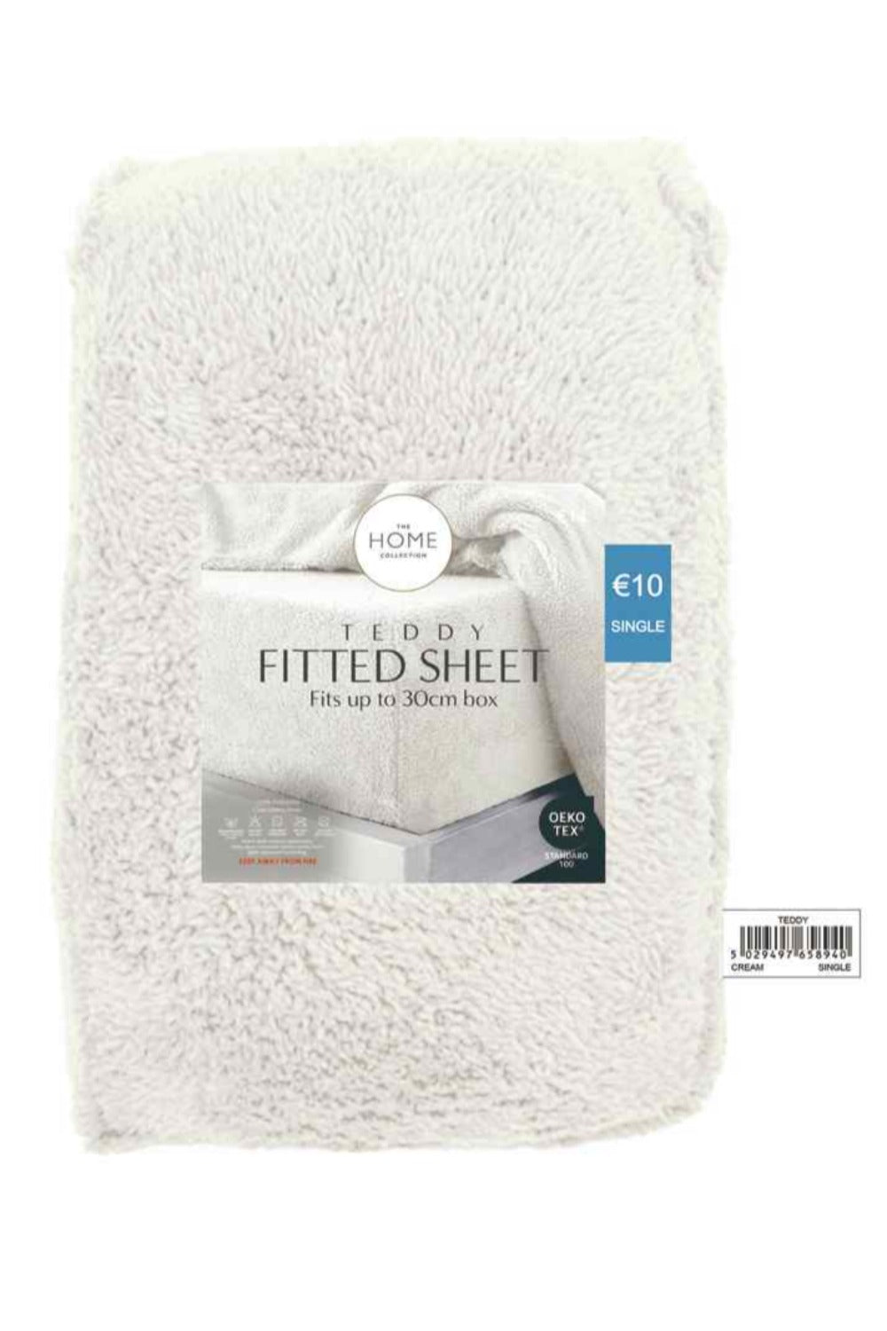 The Home Collection Teddy Fitted Sheet - Cream 2 Shaws Department Stores