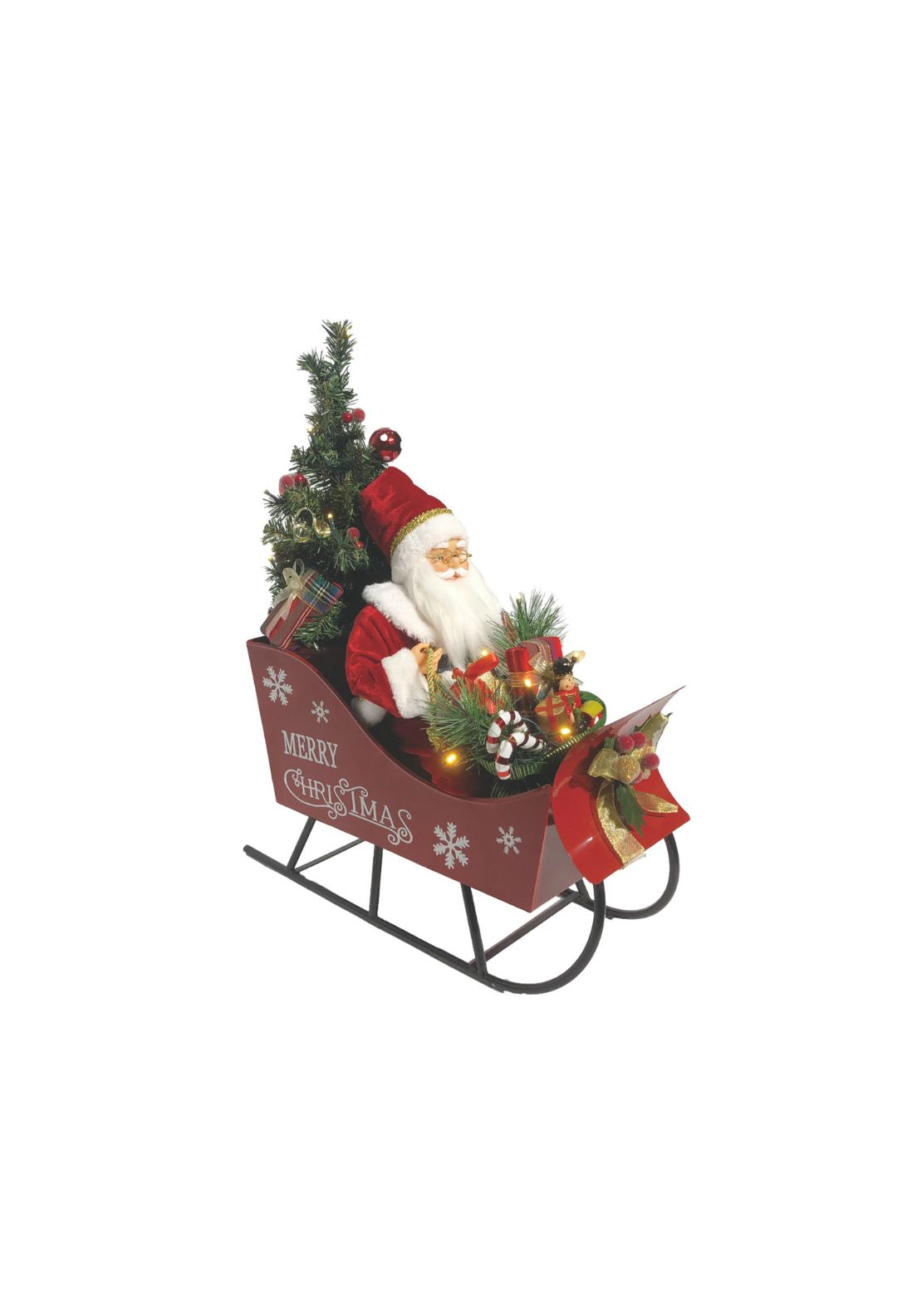 Musical Light Up Santa In Sleigh - Multi