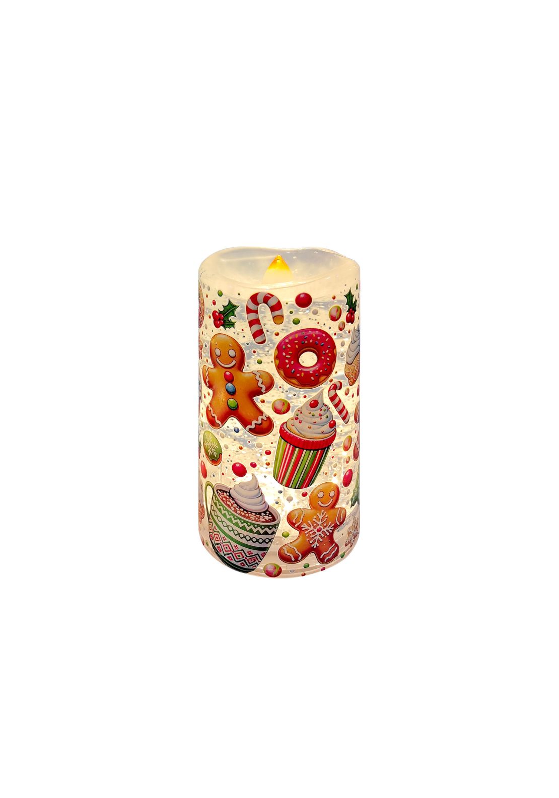 LED Gingerbread Candle Water Spinner - Multi
