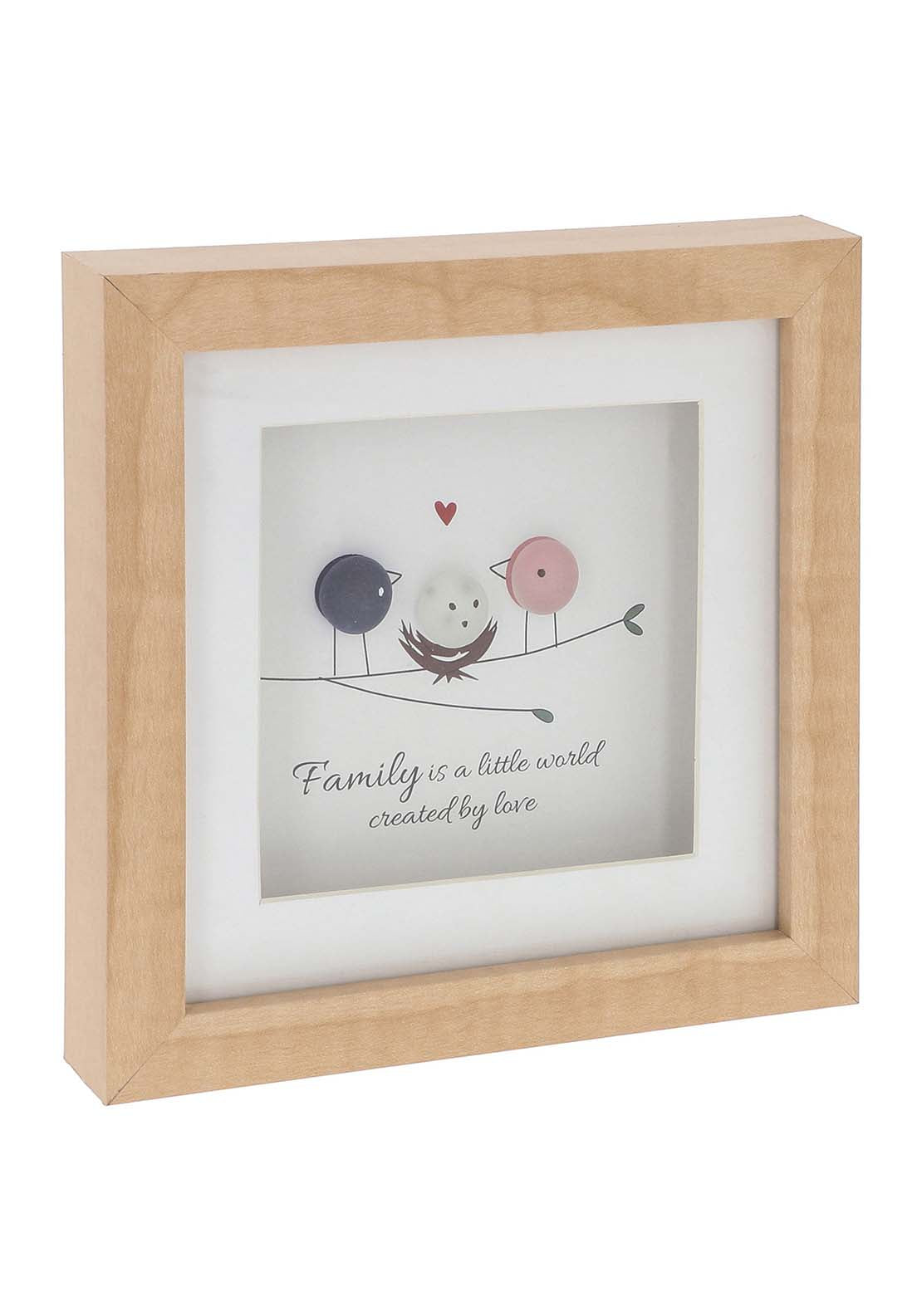 The Home Collection Pebble Glass Square Plaque Family Birds 1 Shaws Department Stores