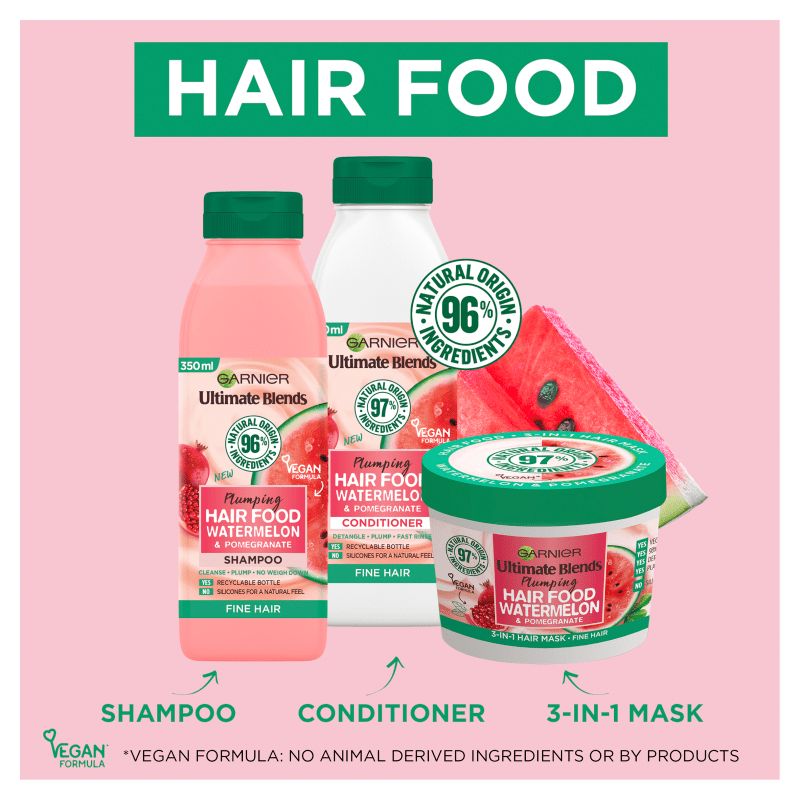 Garnier Ultimate Blends Plumping Hair Food Watermelon 3-in-1 treatment - 390ml 3 Shaws Department Stores