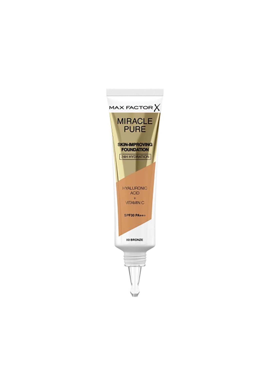 Max Factor 24H Hydration Makeup Base SPF30 Miracle Pure 80 Bronze 1 Shaws Department Stores