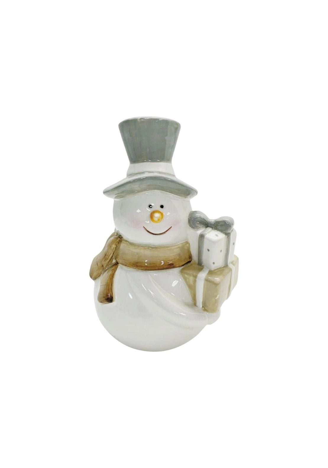 Snowman Decoration With Present - Multi
