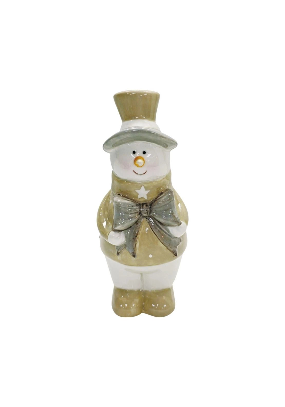 Snowman Decoration With Bow - Multi