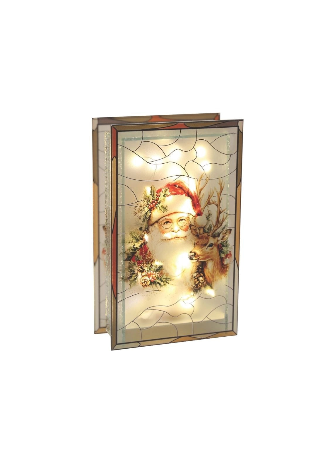 LED Santa Stained Glass - Multi