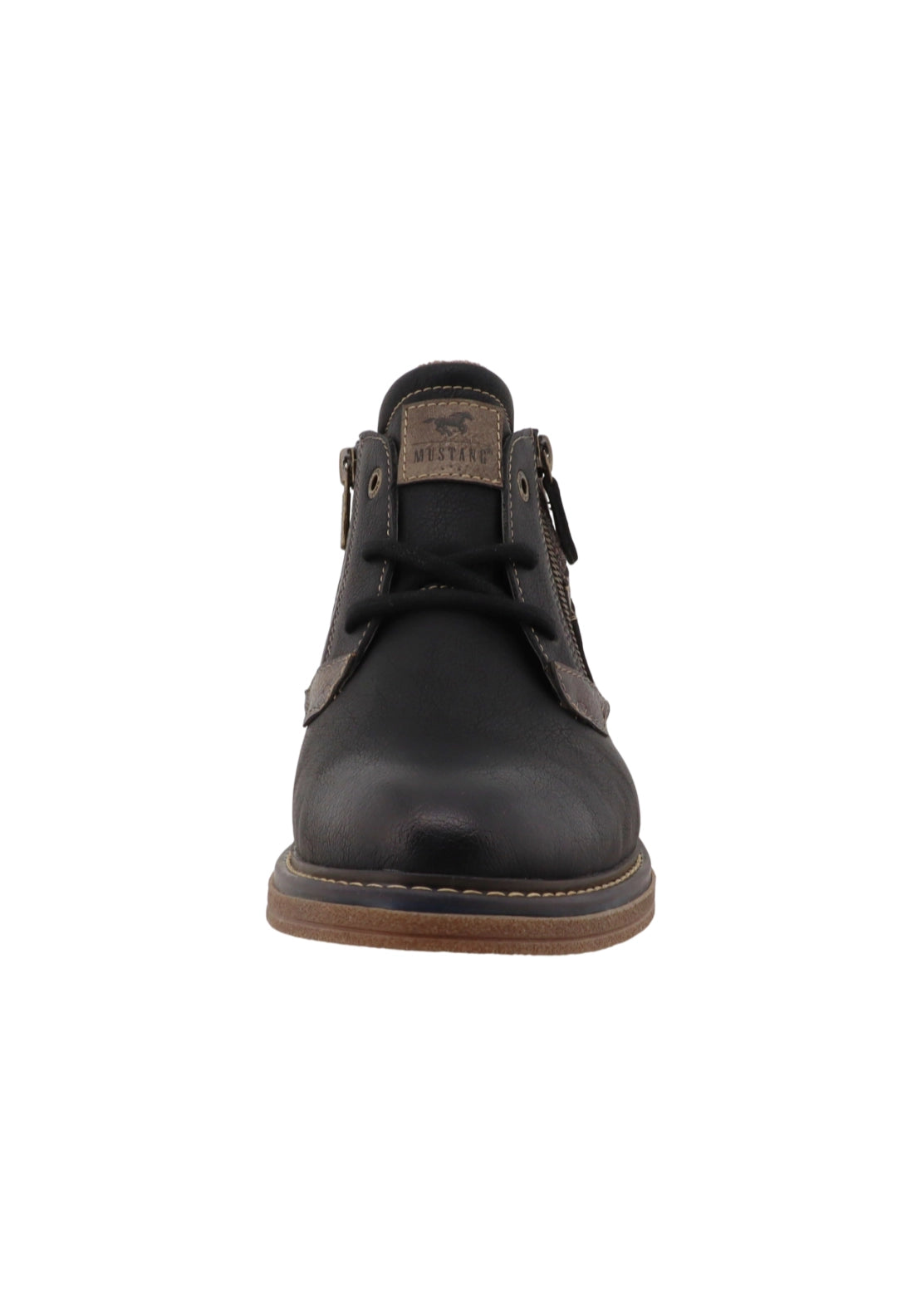 Side Zip Fabric Heel Boot - Black