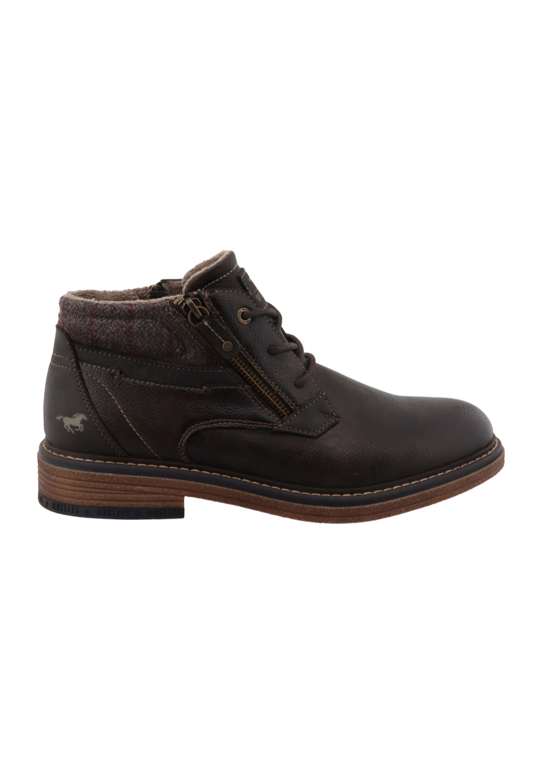 Side Zip Fabric Heel Boot - Mokka