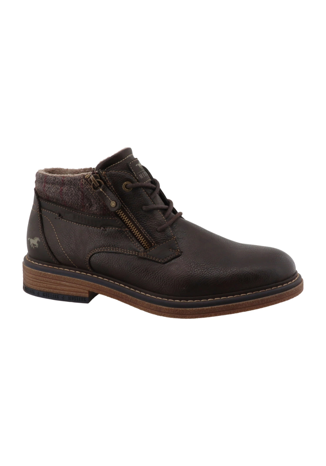 Side Zip Fabric Heel Boot - Mokka