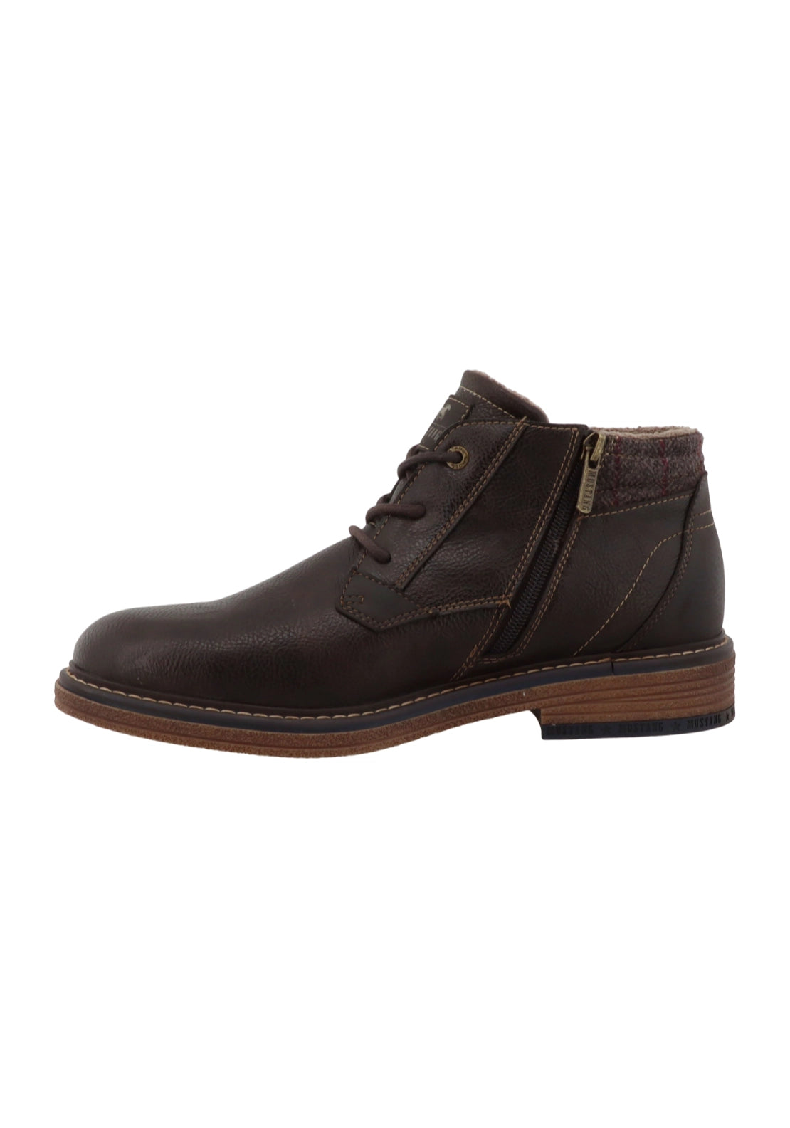 Side Zip Fabric Heel Boot - Mokka