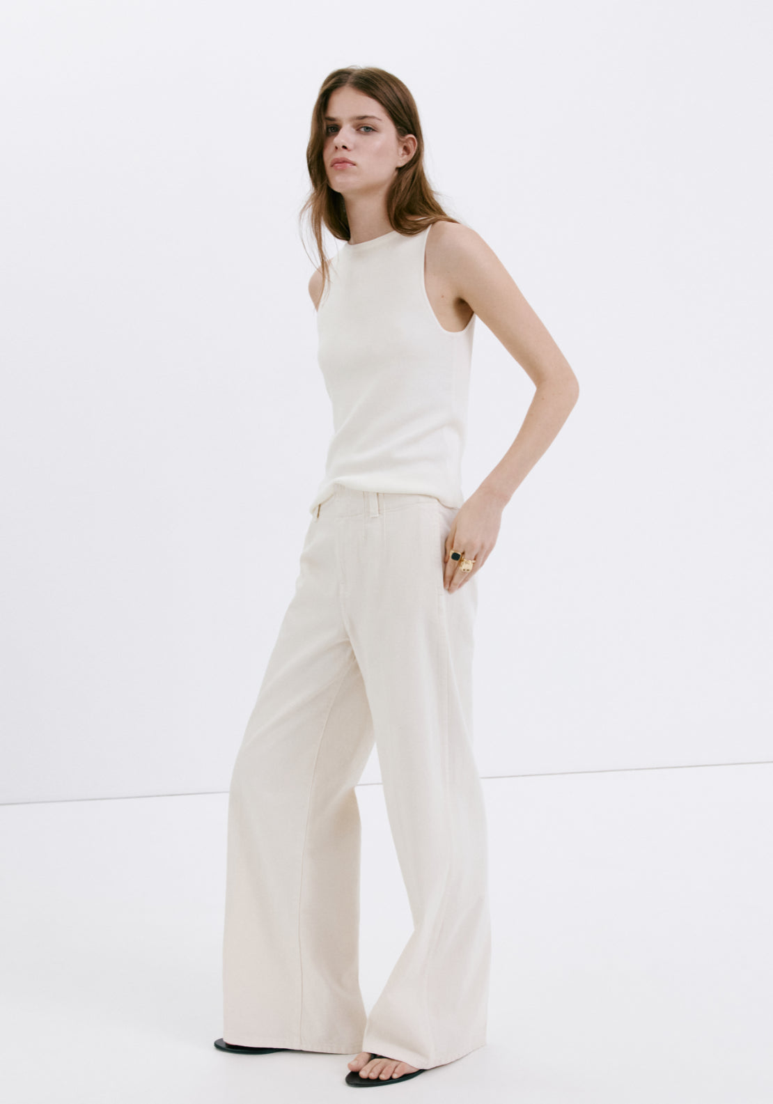 Fine-Knit Top - Cream