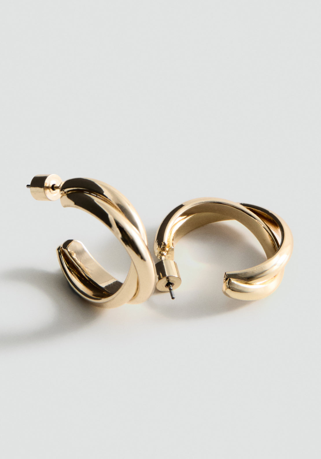 Interlinked Hoop Earrings - Gold
