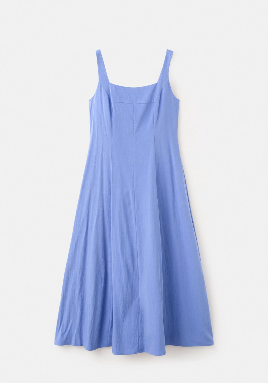 A-Line Crinkle Effect Dress - Blue